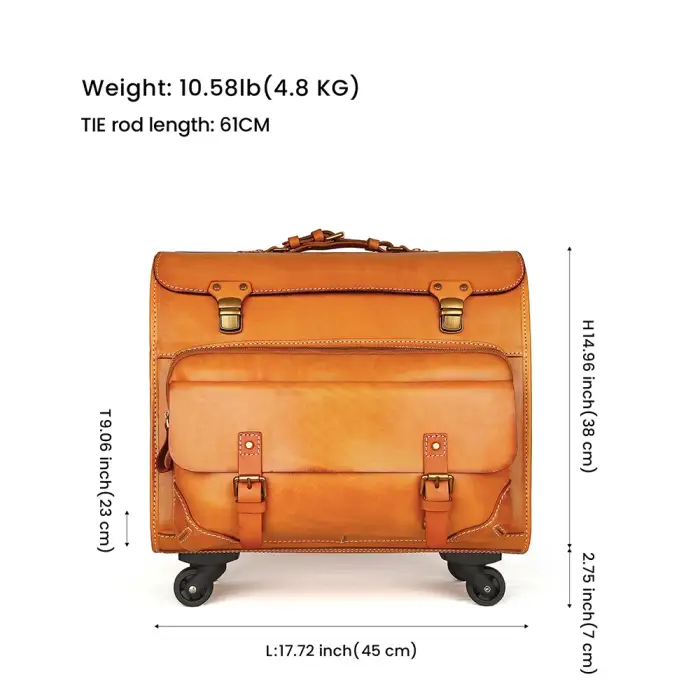 Wholesale Bulk Luxury Travel Suitcase Trolley Bag Luggage 4 Wheels Carry On Vintage Cowhide Leather Overnight Rolling Luggage Bags