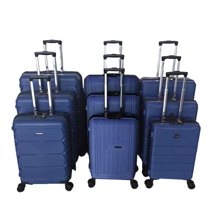 9pcs one carton half finished hardside luggage with spinner wheels travel bags luggage set trolley suitcase | bulk and wholesale available