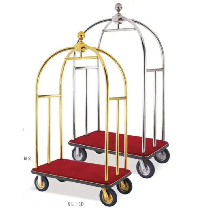 wholesale Hotel luggage cart 2 buyers Vintage Bellman Hotel Trolley Luggage Cart bulk