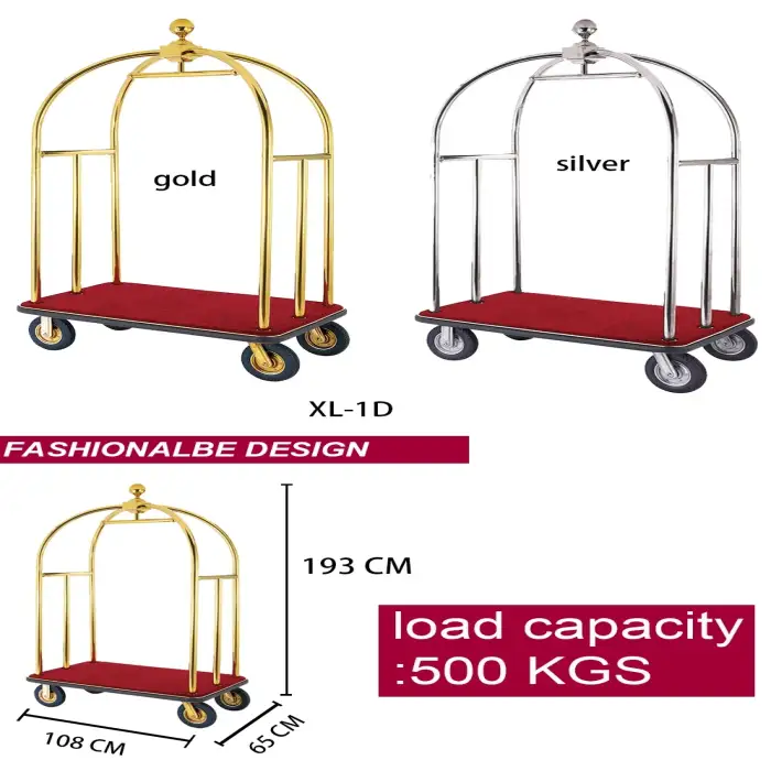 wholesale Hotel luggage cart 2 buyers Vintage Bellman Hotel Trolley Luggage Cart bulk