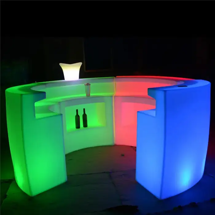 LED color changing plastic led straight commercial bar counter Mobile Bar