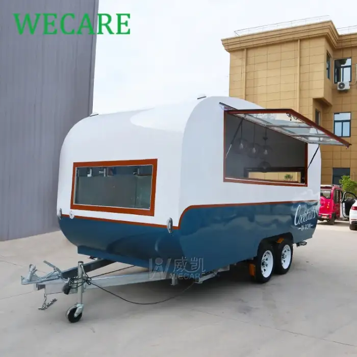 Wecare mobile cocktail bar trailer white coffee shop pizza dessert cart foodtruck mobile beer drink fast food truck