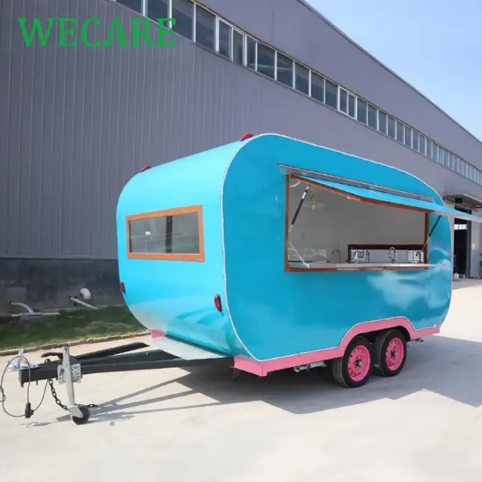 Wecare mobile cocktail bar trailer white coffee shop pizza dessert cart foodtruck mobile beer drink fast food truck