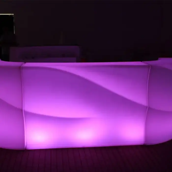 IP68  Water proof Modern appearance commercial led furniture pe white plastic illuminated led drink bar counters with 16 colors