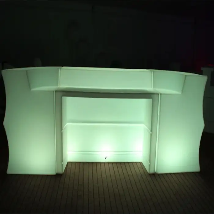 IP68  Water proof Modern appearance commercial led furniture pe white plastic illuminated led drink bar counters with 16 colors