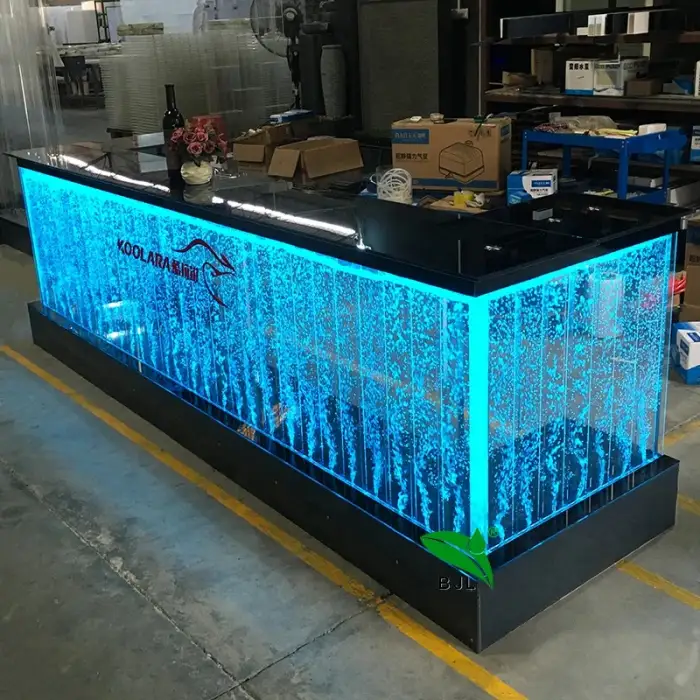 customized bar furniture LED light water bubble wall bar counter for sale