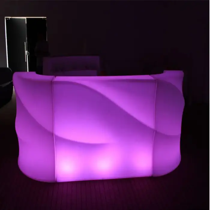 IP68  Water proof Modern appearance commercial led furniture pe white plastic illuminated led drink bar counters with 16 colors