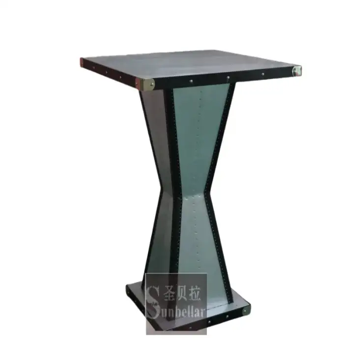 Aviation Bar Table Aluminium Metal Top Handmade High Bar Table Drink Bar Counter for Home Club 1pc Custom Industrial Furniture