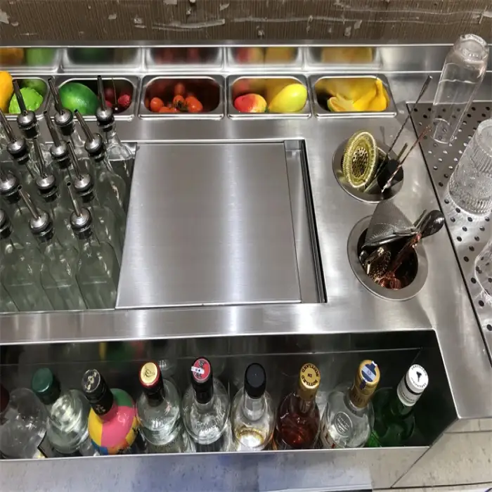 High Quality Portable 304 Stainless Steel Commercial Cocktail Bar Counter