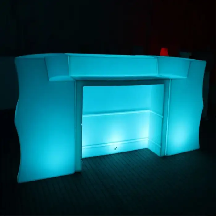 IP68  Water proof Modern appearance commercial led furniture pe white plastic illuminated led drink bar counters with 16 colors