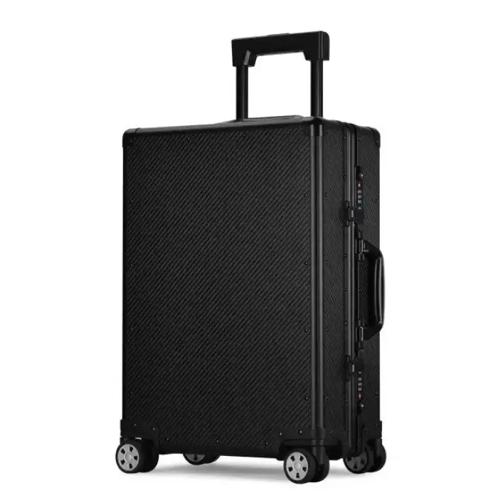 Fingerprint Lock Luggage Suitcase TSA Solor Charge USB Port 20 inch Entirely Aluminum Trolley Aluminum Smart