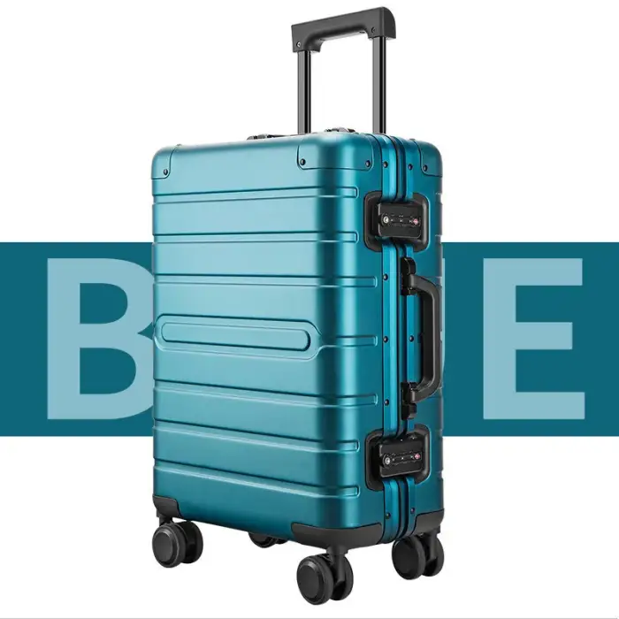 Wholesale Universal wheel 20-inch metal boarding box suitcase set traveling bags sample luggage suitcase 3pcs set