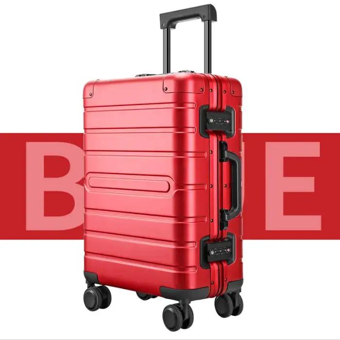 Wholesale Universal wheel 20-inch metal boarding box suitcase set traveling bags sample luggage suitcase 3pcs set