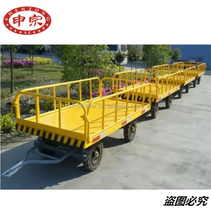 commercial airport luggage trolley baggage flatbed trailer