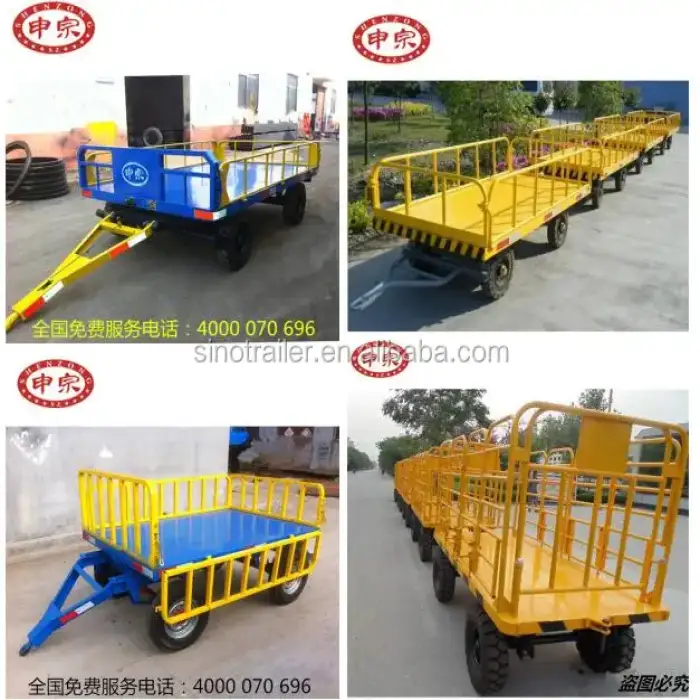 commercial airport luggage trolley baggage flatbed trailer