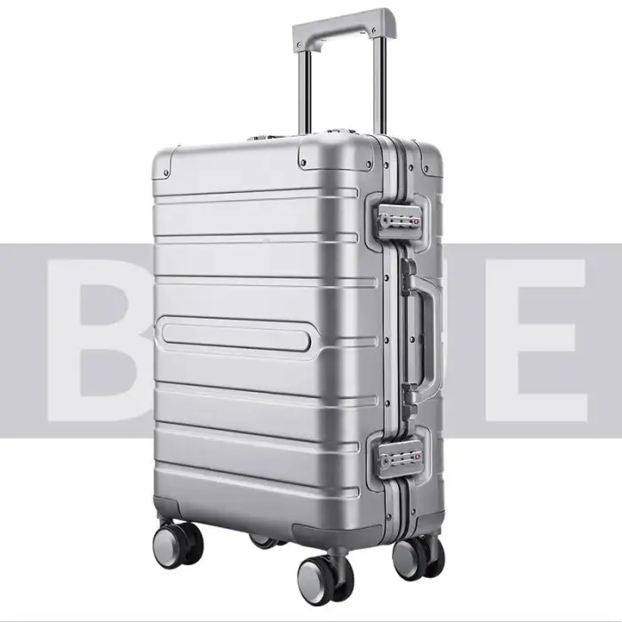 Wholesale Universal wheel 20-inch metal boarding box suitcase set traveling bags sample luggage suitcase 3pcs set