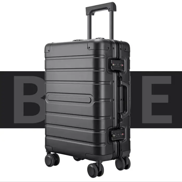 Wholesale Universal wheel 20-inch metal boarding box suitcase set traveling bags sample luggage suitcase 3pcs set