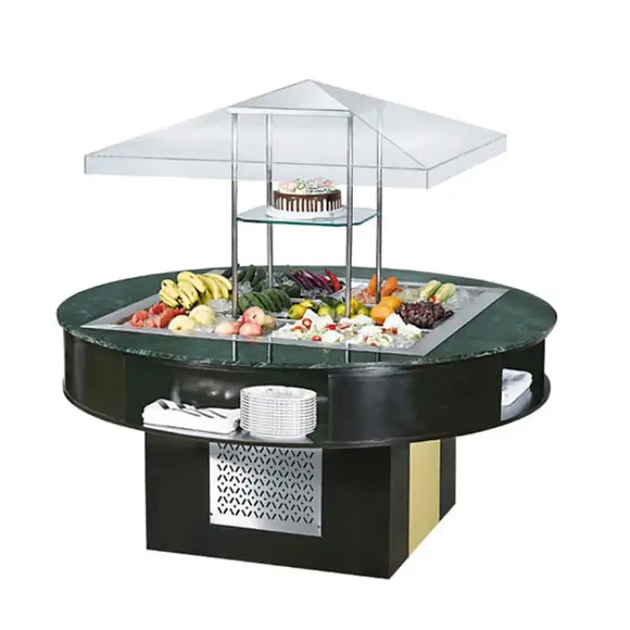 Shinelong Cafeteria Equipment High Quality Round Salad Bar Equipment