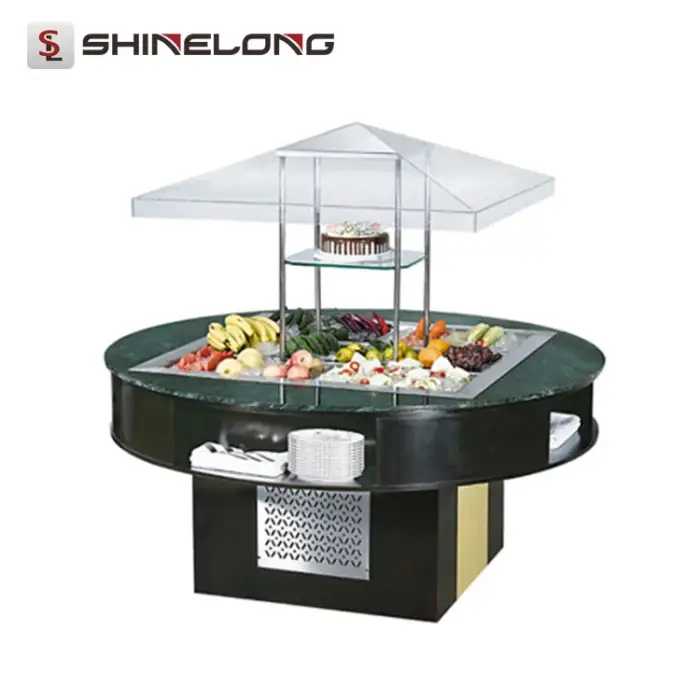 Shinelong Cafeteria Equipment High Quality Round Salad Bar Equipment