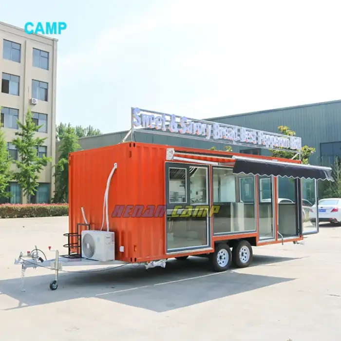 CAMP wholesale mobile food trucks cafe coffee shop restaurant container concession trailer container snack bar