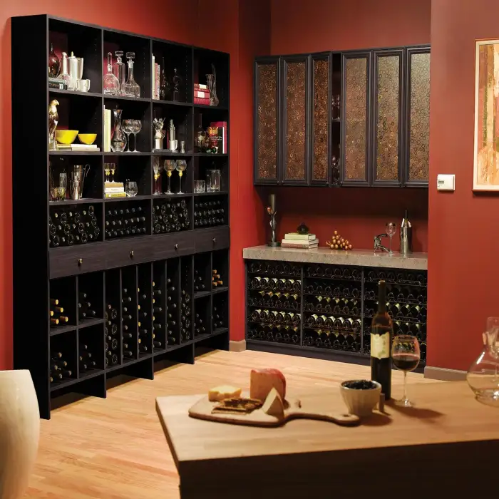 CBMmart customized mini wet bar cabinet home bar with wine rack and bar tables