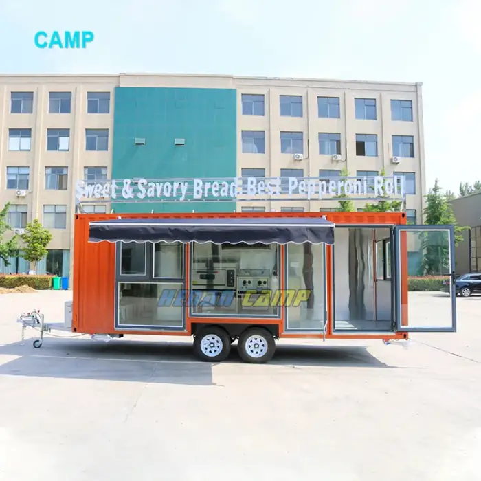 CAMP wholesale mobile food trucks cafe coffee shop restaurant container concession trailer container snack bar