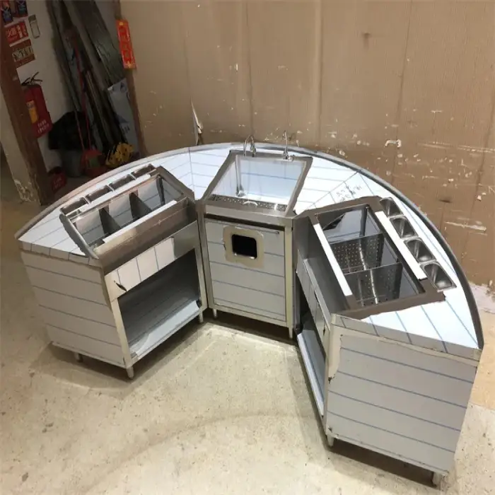 Bartender Work Counter Cocktail Bar Station With Under Drawer Refrigerator