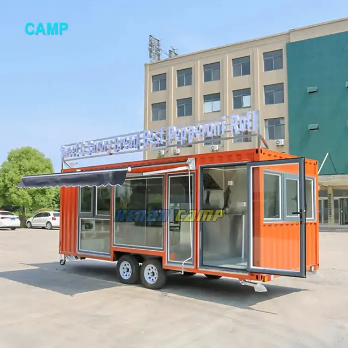 CAMP wholesale mobile food trucks cafe coffee shop restaurant container concession trailer container snack bar