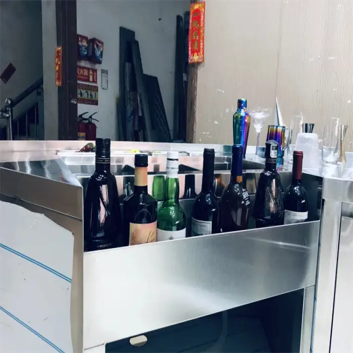 Bartender Work Counter Cocktail Bar Station With Under Drawer Refrigerator