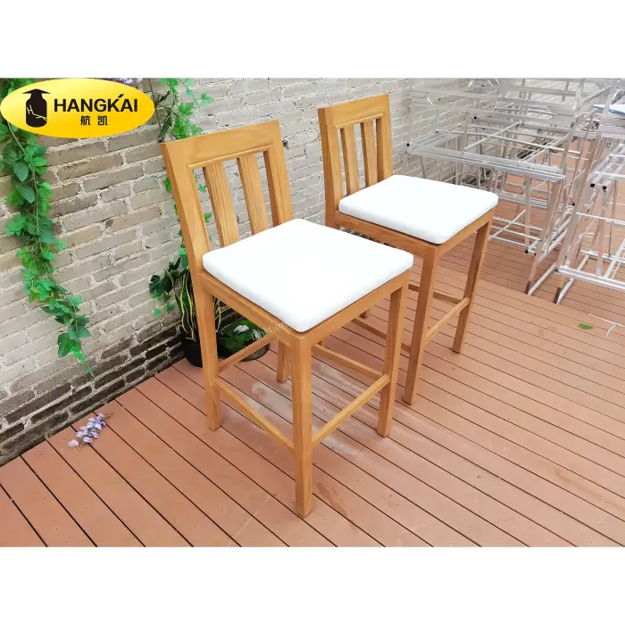 garden beach bar furniture outdoor furniture rooftop bar bistro height teak wood wooden high bar stools