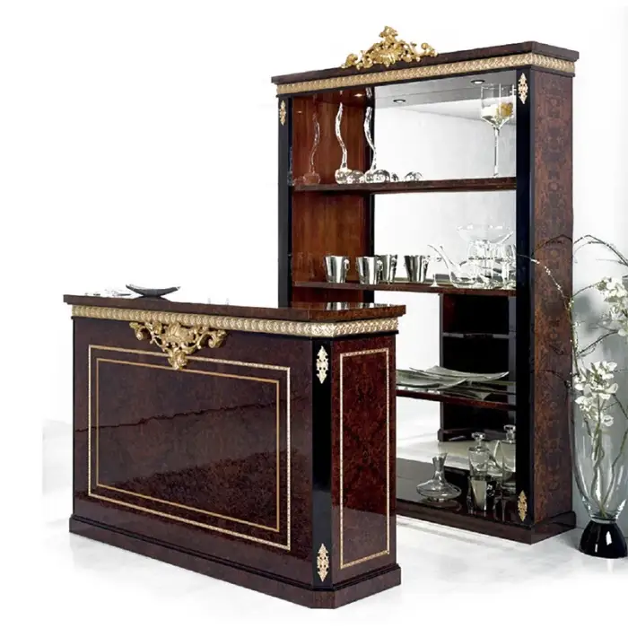 classic solid wood bar counter for home high quality wine cabinet