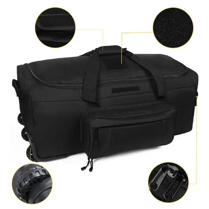 Large Capacity Travel Tactical luggage Waterproof  Wheels Rolling Deployment Wheeled duffel Suitcase