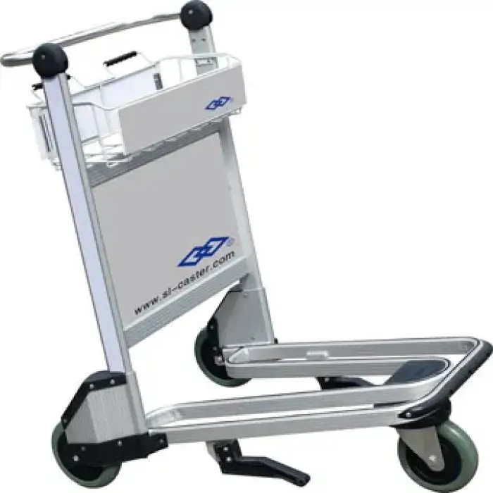 3 wheel  airport trolly with brake airplane dolly  with Mute Caster metal aluminium Airport luggage trolley