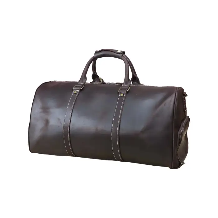 Unique features Borsa da viaggio in vera pelle bag duffle travel genuine leather travel luggage gym bags