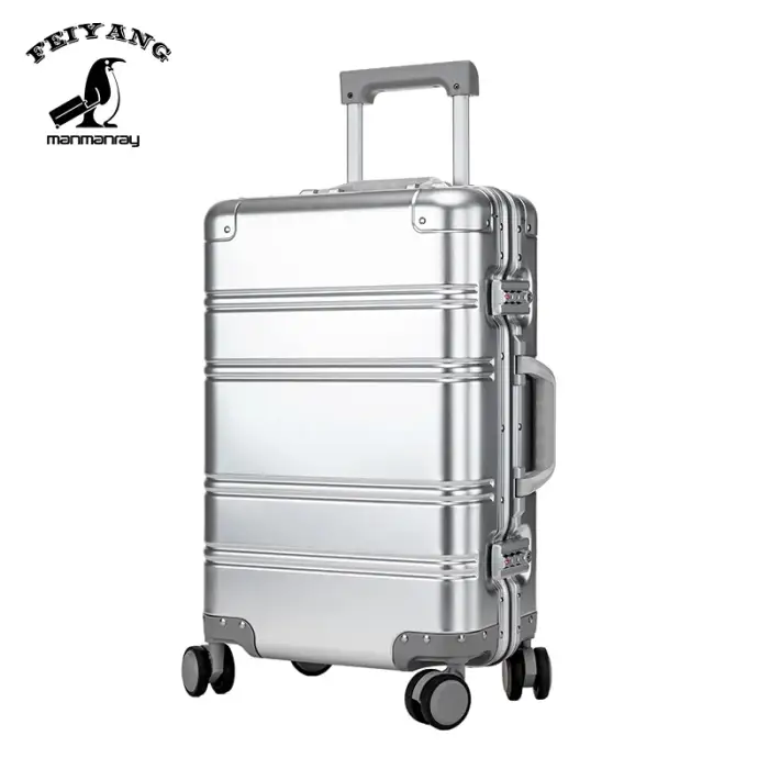 100% aluminum luggage travel luggage business suitcase