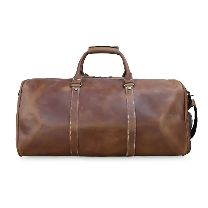 Unique features Borsa da viaggio in vera pelle bag duffle travel genuine leather travel luggage gym bags