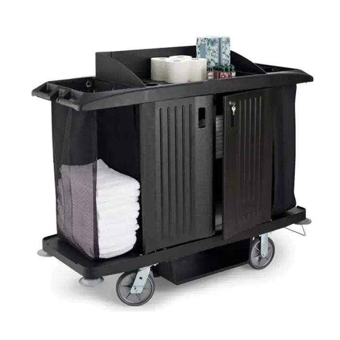 stainless steel luxury luggage trolley laundry linen trolley