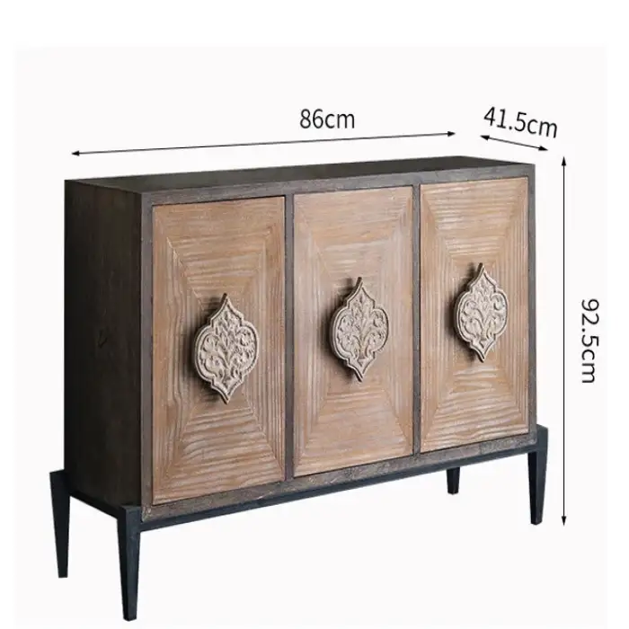 Retro Dining Side Cabinets with Light for Farmhouse Hall TV Bars Homestay