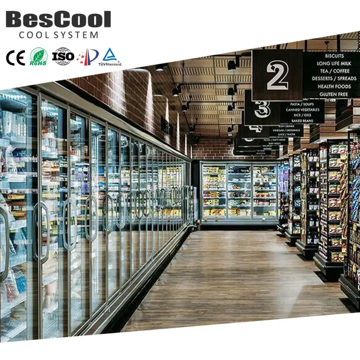 BesCool Walk-In Cooler Display Cold Room Retail Florist Store Storage 100mm Panel Compressor 220V 150mm