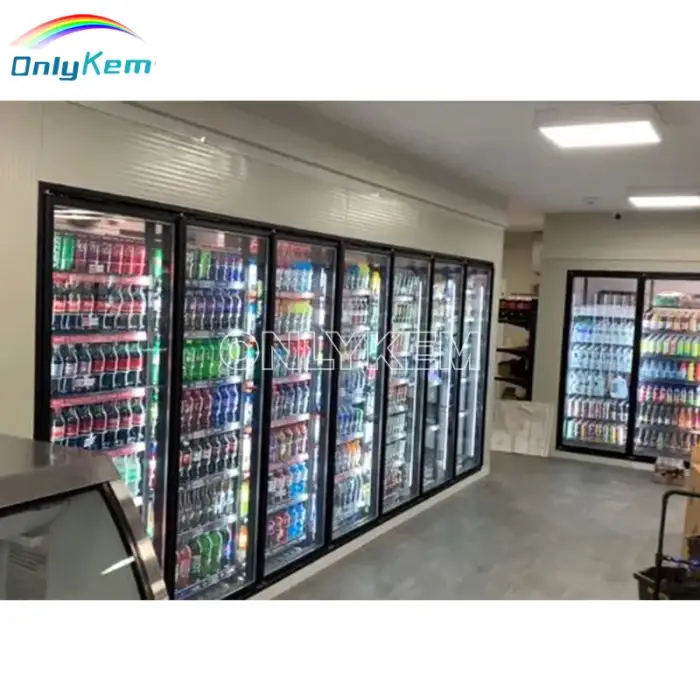 Glass Door Cold Room Freezer Commercial Display Walk in Cooler for Beer Cave