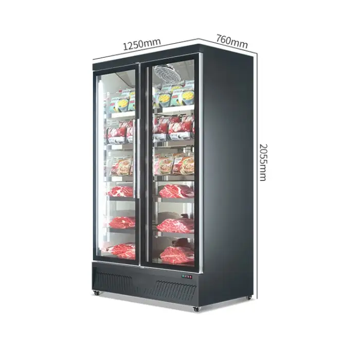 Commercial Refrigerated Meat Refrigerator Stainless Cabinet For Supermarket