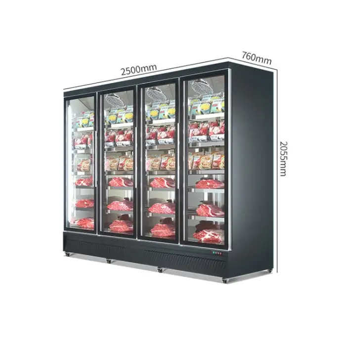 Commercial Refrigerated Meat Refrigerator Stainless Cabinet For Supermarket