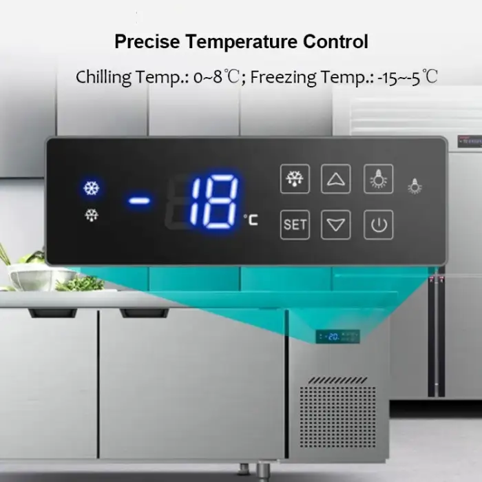 Commercial Working Bench Air Cooling Under Counter Refrigerator Freezer