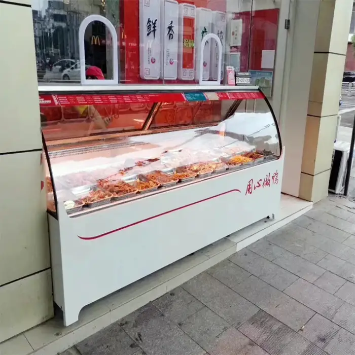 refrigerated showcase meat display fridge cooler fridge fish display cabinet meat display chiller commercial cooler