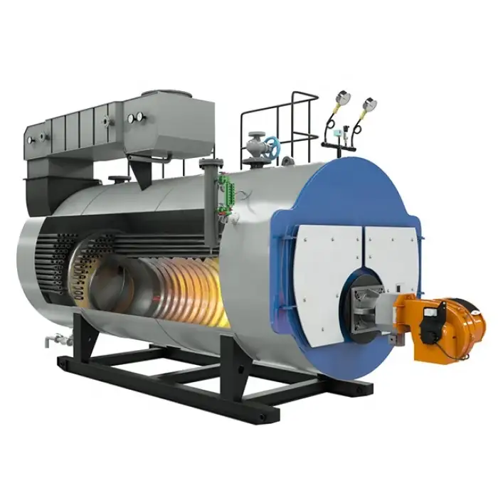 1-20 Ton Industrial Gas Fired Steam Boiler With corrugated furnace three passes and web back structure