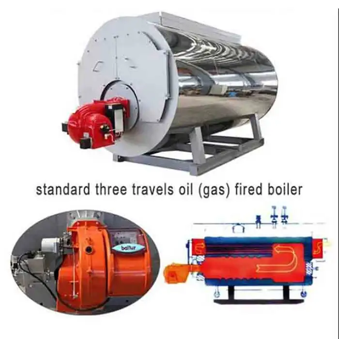 1-20 Ton Industrial Gas Fired Steam Boiler With corrugated furnace three passes and web back structure