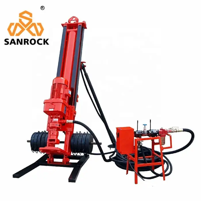 Portable DTH drilling rig pneumatic SRQD100 mining small rotary borehole drill rig machine