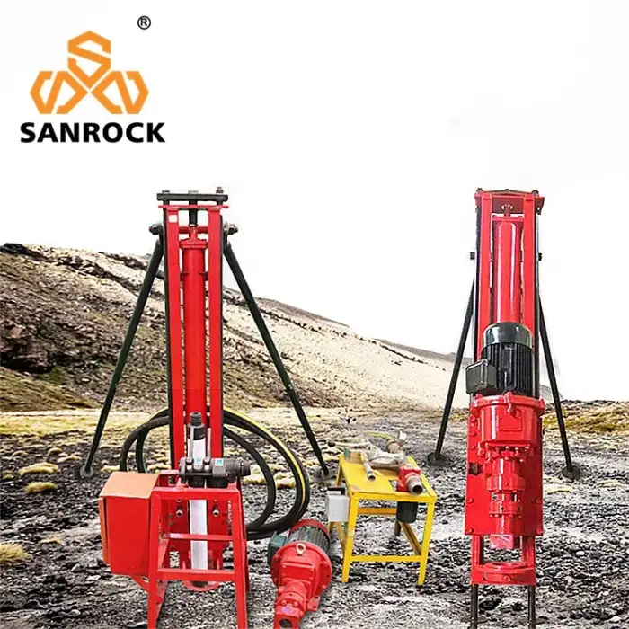 Portable DTH drilling rig pneumatic SRQD100 mining small rotary borehole drill rig machine