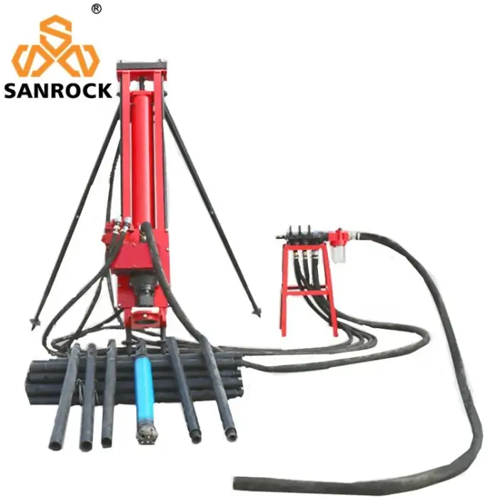 Portable DTH drilling rig pneumatic SRQD100 mining small rotary borehole drill rig machine