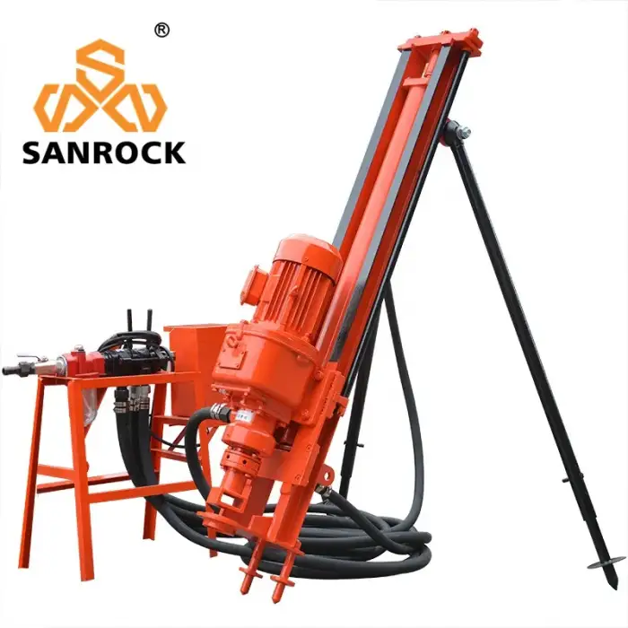 Portable DTH drilling rig pneumatic SRQD100 mining small rotary borehole drill rig machine